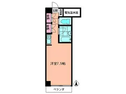 峯山ビル(1K/2階)の間取り写真