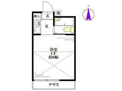 サマーシティ荻窪(1K/2階)の間取り写真