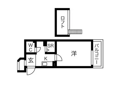 エンビィレジーナ近大前(1K/3階)の間取り写真