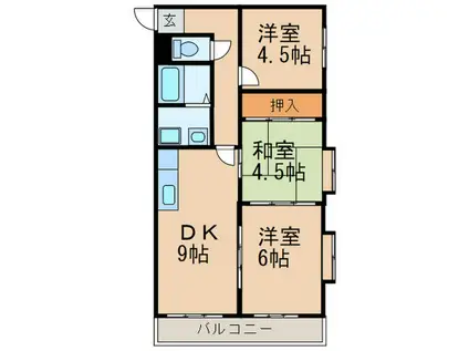 THE・TOKUGETSU20(3DK/4階)の間取り写真