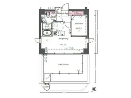 CAFE DE LAPAIX TOKYO(1DK/8階)の間取り写真