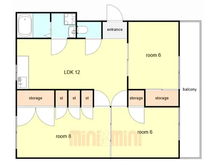 山手マンション(3LDK/2階)の間取り写真
