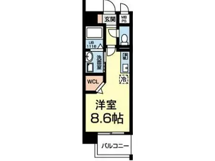 レオファミーユ世安(ワンルーム/2階)の間取り写真