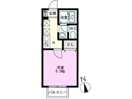 フォレスタ(1K/1階)の間取り写真