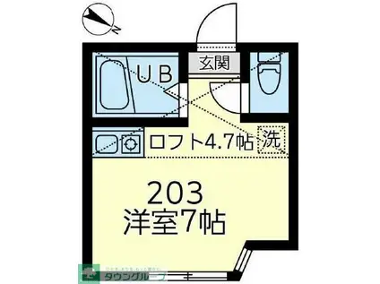 ユナイト鶴見クッキー・アン(ワンルーム/2階)の間取り写真