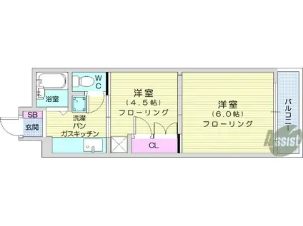 ソフィア福住町(2K/3階)の間取り写真
