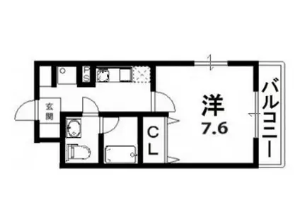 ベストレジデンス八尾(1K/3階)の間取り写真