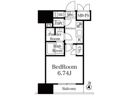 リージア上杉一丁目(1K/7階)の間取り写真
