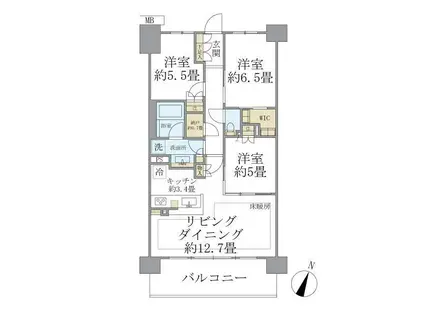 BRILLIACITY 石神井公園 ATLAS 6号棟(3SLDK/3階)の間取り写真