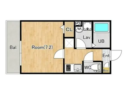 ジーメゾン八千代台北リベルテ(1K/2階)の間取り写真