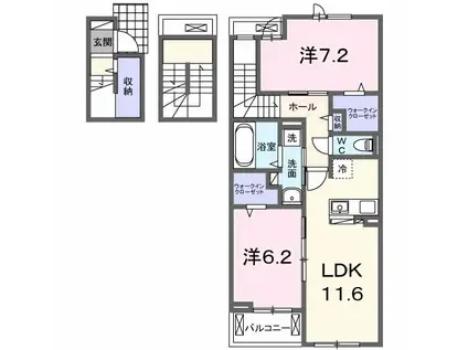 ピエナリオ(2LDK/3階)の間取り写真