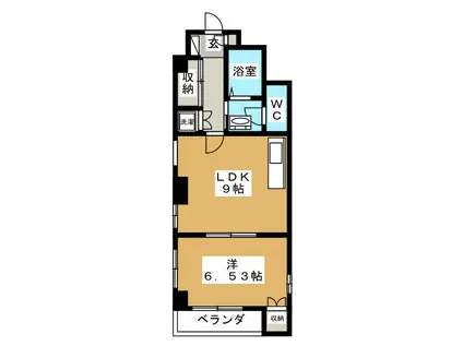 マリオンT(1LDK/6階)の間取り写真