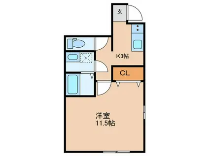 JOUSHIN555(1K/2階)の間取り写真