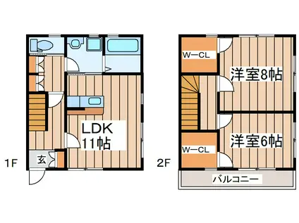 シャルマンK(2LDK/1階)の間取り写真