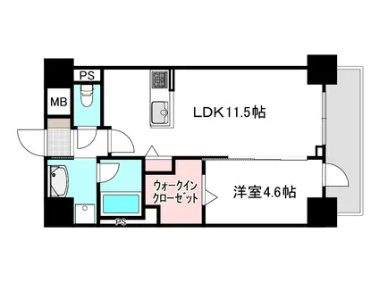 リモッカ大手町(1LDK/5階)の間取り写真