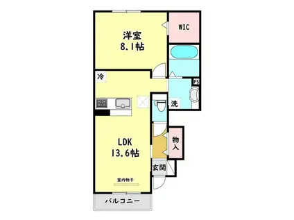 フェリーチェSAIDO(1LDK/1階)の間取り写真