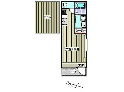 ゆうプラザ金山駅前(1K/2階)の間取り写真