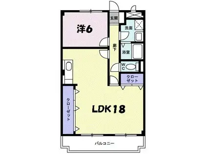 シュロスアリノ(1LDK/3階)の間取り写真
