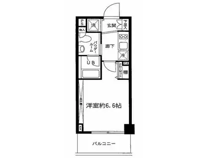 BRIZZ品川大井DUE(1K/2階)の間取り写真