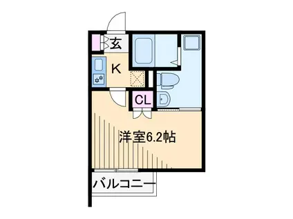 ブランニュー溝の口(1K/1階)の間取り写真