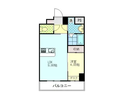 トレステーラ西大道(1LDK/6階)の間取り写真