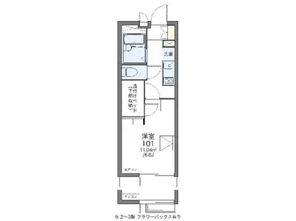 レオパレスエスペランサ千住緑町(1K/3階)の間取り写真
