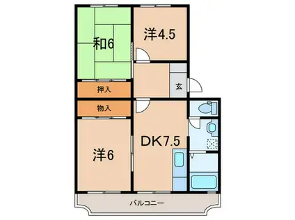 すずらん台コート(3DK/3階)の間取り写真