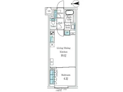 スタンズ柿の木坂(1LDK/B1階)の間取り写真