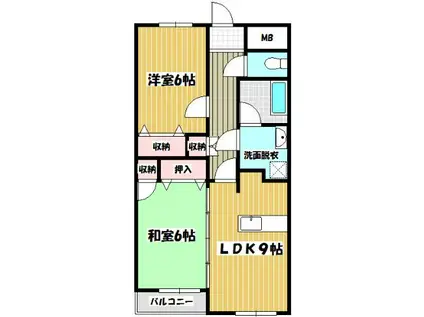 セピアコート(2LDK/1階)の間取り写真