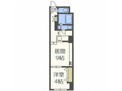 パークヒルズ中央12(1LDK/9階)の間取り写真