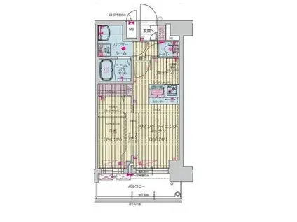 プレサンス桜山駅前アフォード(1LDK/15階)の間取り写真