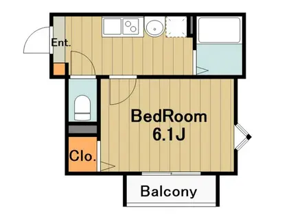 メルディア上溝3(1K/2階)の間取り写真