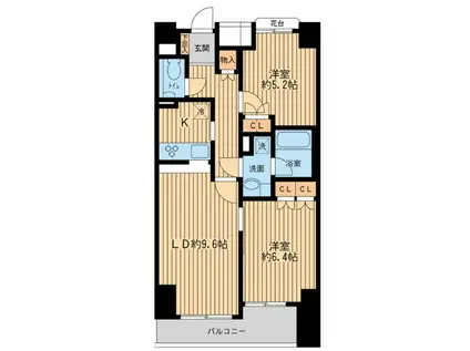 日本橋ファーストレジデンス(2LDK/11階)の間取り写真