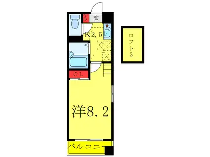 SKコートIV(1K/8階)の間取り写真