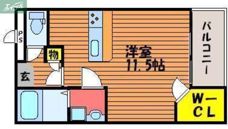 レオパレスファミーユII(1K/2階)の間取り写真