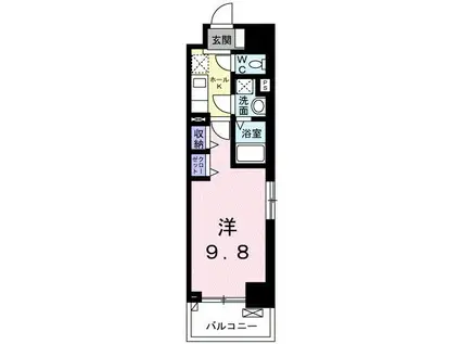 FLレジデンス1(1K/5階)の間取り写真