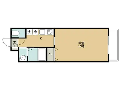 シティハイツ10番館(1K/3階)の間取り写真