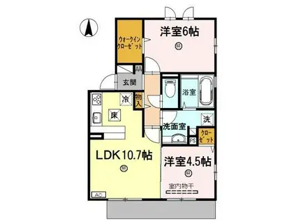 セレーノ文京(2LDK/1階)の間取り写真