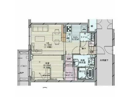 ヴィラ・デ・ジョワ浦和白幡(1LDK/1階)の間取り写真