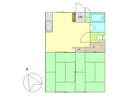 ブルーハイム(2DK/1階)の間取り写真