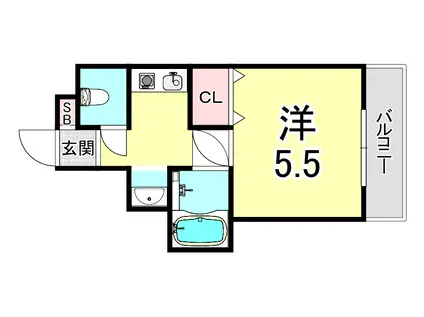 リッツ坂上(1K/2階)の間取り写真