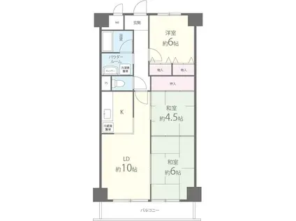 タウンコート咲久良(3LDK/2階)の間取り写真