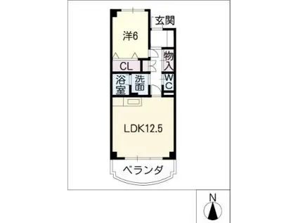 ハーモニアス本陣(1LDK/2階)の間取り写真
