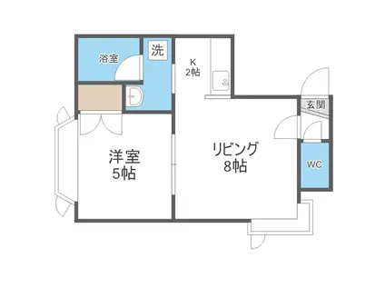 フォーサイト南34(1LDK/2階)の間取り写真