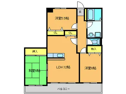 ホリディ志免(3LDK/2階)の間取り写真