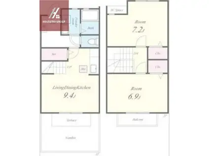 エスポアールナカタ二(3LDK/1階)の間取り写真