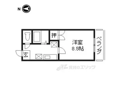 AVENUE高辻(1K/3階)の間取り写真
