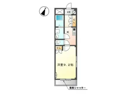 メゾンつばくろ(1K/1階)の間取り写真