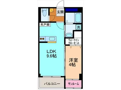 カーサフレンテ長江(1LDK/1階)の間取り写真