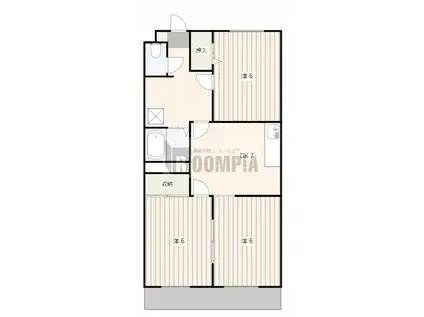 ロイアルパレスシマ(2LDK/2階)の間取り写真